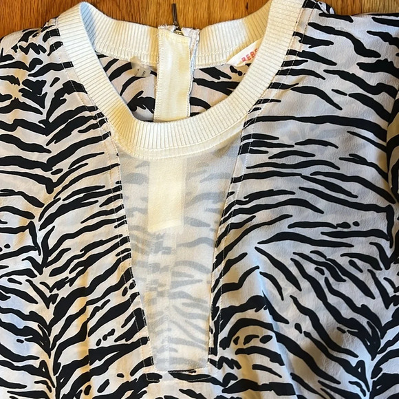 Rebecca Taylor Silk Zebra Print Sheer Blouse - Picture 5 of 7